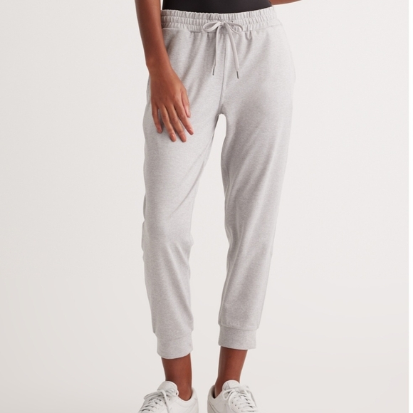 Quince Pants - Quince Flowknit Mid-rise Joggers ~ Heather Gray